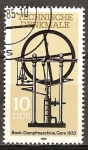 Sellos de Europa - Alemania -  Máquinas de vapor.Apoyo máquina de vapor, Gera, 1833-DDR.