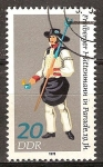 Stamps Germany -  Desfile de trajes de la minería y la metalurgia, Freiberger Hüttemann-DDR.