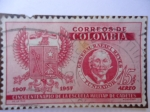 Stamps Colombia -  Cincuentenario de la Escuela Militar de Cadetes 1907-1957, por el General:Rafael Reyes