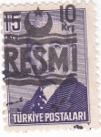 Stamps Turkey -  Presidente Ismet Inönü- Sobrecarga 
