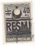 Stamps Turkey -  Presidente Ismet Inönü- Sobrecarga 