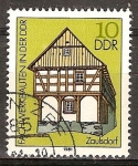 Stamps Germany -  Casas de entramado.Casa, Zaulsdorf-DDR.