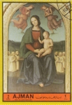 Stamps United Arab Emirates -  La Virgen María y el Niño