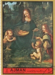 Stamps United Arab Emirates -  Leonardo- La Virgen y los niños