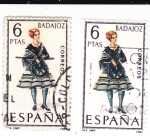 Stamps Spain -  BADAJOZ -Trajes típicos españoles (U)
