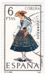 Stamps Spain -  CORUÑA -Trajes típicos españoles (U)