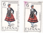 Sellos de Europa - Espa�a -  SANTANDER -Trajes típicos españoles (U)