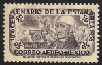 Stamps : America : Mexico :  CENTENARIO DEL SELLO, MEXICO :Jose Maria Morelos y el cañón, heroe México