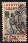 Stamps Mexico -  NATIVOS MIRANDO AVIÓN Y VOLCAN ORIZABA.
