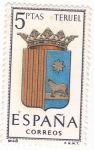 Stamps Spain -  TERUEL - Escudos de las capitales de provincia españolas (U)
