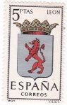 Stamps Spain -  LEÓN -Escudos de las capitales de provincia españolas (U)