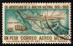 Sellos del Mundo : America : Mxico : 50 Aniversario de la aviación nacional 1910-1960