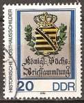 Stamps Germany -  Signos históricos de correos.Real Sajonia signo (siglo 19)DDR..