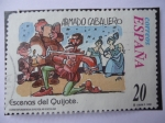 Sellos de Europa - Espa�a -  Ed:3584- Correspondencia Epistolar Escolar- Escenas del Quijote:Armando Caballero