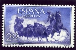 Stamps Spain -  Toros en el campo
