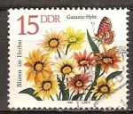 Stamps Germany -  Flores en otoño,Gazania hybrida-DDR.