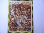 Sellos de America - Colombia -  DÉBORA ARANGO PÉREZ - Obra:Voceadores de Prensa 