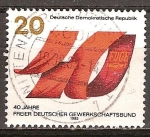 Stamps Germany -   40a Aniversario de la fundación de la FDGB-DDR.