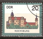 Stamps Germany -  Castillo de Rochsburg en DDR.