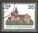 Stamps Germany -  Castillo de Schwwarzenberg en DDR