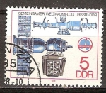 Sellos de Europa - Alemania -  Conjunto vuelo espacial URSS - DDR.