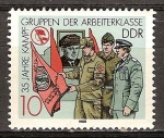 Stamps Germany -  35 años de trabajo, los grupos de clase de batalla-DDR.