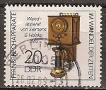 Stamps Germany -  Aparatos telefónicos de la Edad(Teléfono establecido por Siemens & Halske,1882 )DDR.