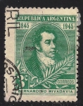 Stamps : America : Argentina :  Centenario. de la muerte de Bernardino Rivadavia, 1º presidente de la Argentina.