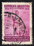 Sellos de America - Argentina -  1º Aniversario de la Revolución Libertadora.