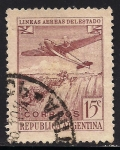 Stamps : America : Argentina :  AVIÓN Y CATARATAS DEL IGUAZU.