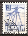 Sellos de Europa - Rumania -  Transp. y telecomu.Torres de energía (p).