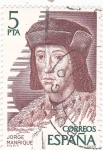 Stamps Spain -  JORGE MANRIQUE- Personajes españoles  (U)