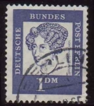 Stamps : Europe : Germany :  1961-64 Alemanes Célebres. Annette von Droste-Hulshoff - Ybert:233