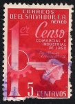 Stamps : America : El_Salvador :  CENSO COMERCIAL E INDUSTRIAL DE 1952- AEREO.