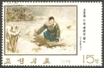 Sellos de Asia - Corea del norte -  1354 - Cuadro, Mujer en la nieve