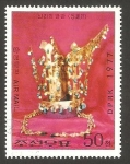 Sellos de Asia - Corea del norte -  3 - Corona de oro, de la dinastia Silla