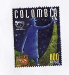 Stamps : America : Colombia :  Scott 1139. Cartero por la noche (1997).
