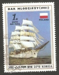 Stamps North Korea -  23 - Velero de Polonia