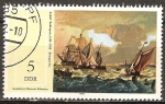 Stamps Germany -  Pinturas en Schwerin Museo del Estado( mar tormentoso de Ludolf Backhuysen 1631-1708)DDR.