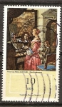 Stamps Germany -  Museo del Estado en Schwerin(El concierto en casa - Imagen de Frans van Mieris 1635-1681)DDR.