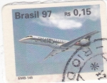 Sellos de America - Brasil -  Avión- EMB-145