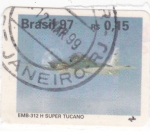 Stamps Brazil -  Avión- EMB 312 SUPER TUCANO