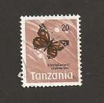 Stamps Tanzania -  Mariposa Lybathea