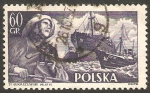 Stamps Poland -  851 - Pesquero y vapor Chopin