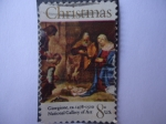 Stamps United States -  Cheristmas - Adoration of the Shepherds by Giorgione (1478-1510), National Gallery of Art.