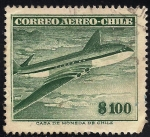 Stamps Chile -  Comet airliner.