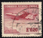 Stamps : America : Chile :  Beechcraft monoplane