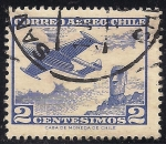 Stamps : America : Chile :  Avión y estatua de la Isla de Pascua