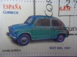 Stamps Spain -  Coches de época-SEAT 600, año 1957 (3de4)