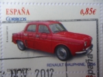 Stamps Spain -  Coches de época- Renault Dauphine, año 1956 (2de4)